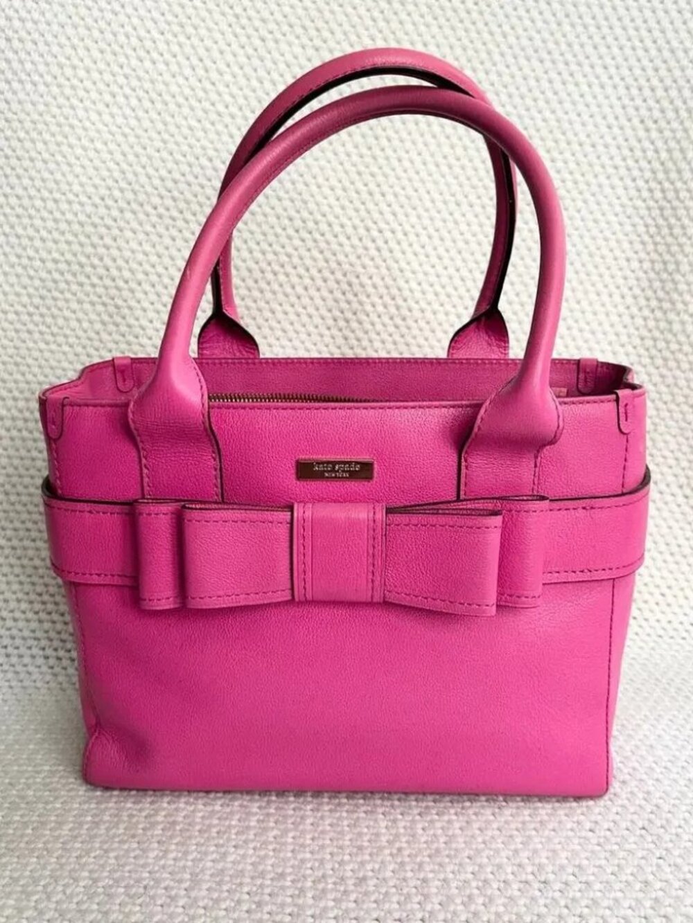 Euc Kate Spade Quinn Villabella Pink Leather Satchel Tote Bag Purse